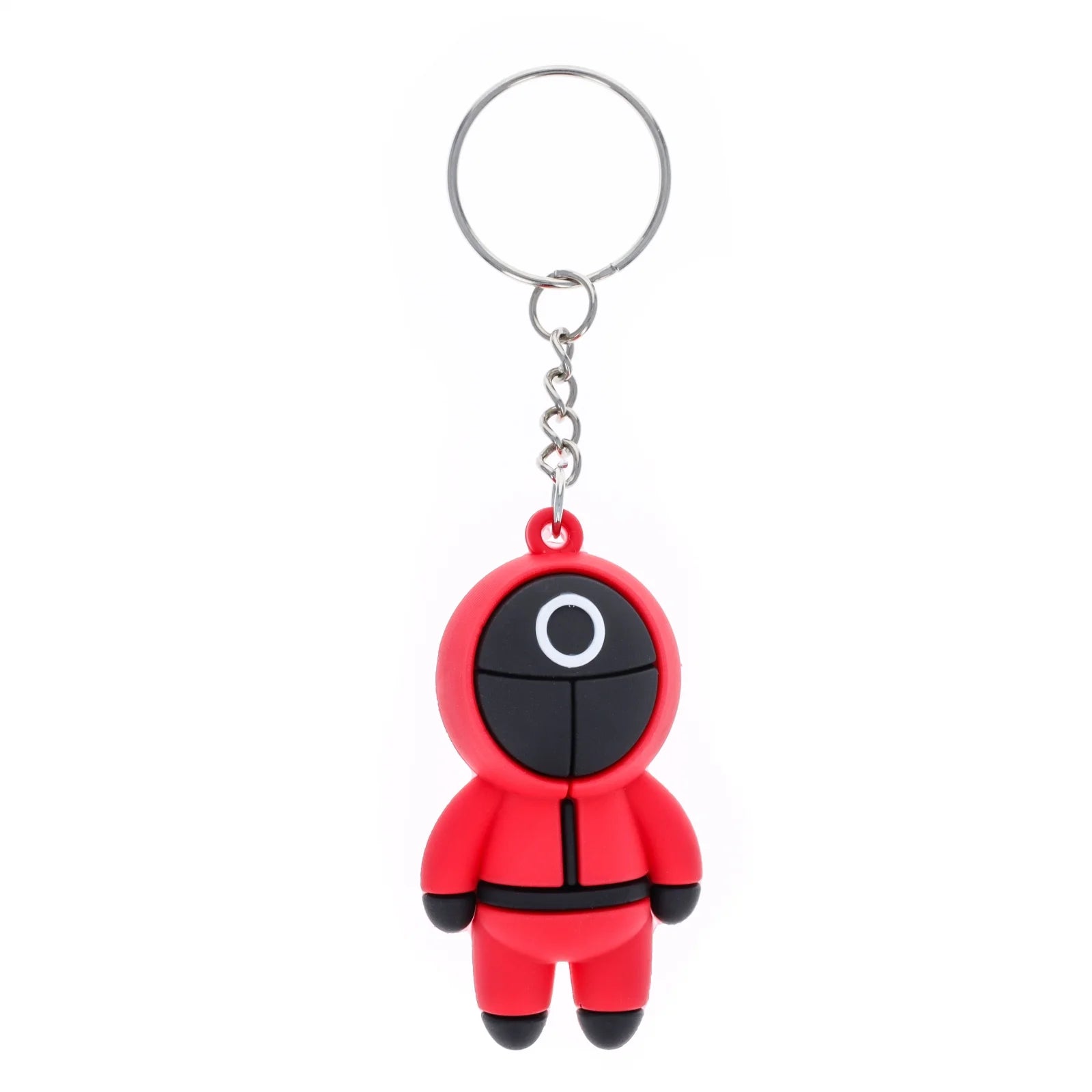 Squid TV Game Korean Drama 3Pk Character Rubber Keychains with Key Ring, Assorted, Ages 3+