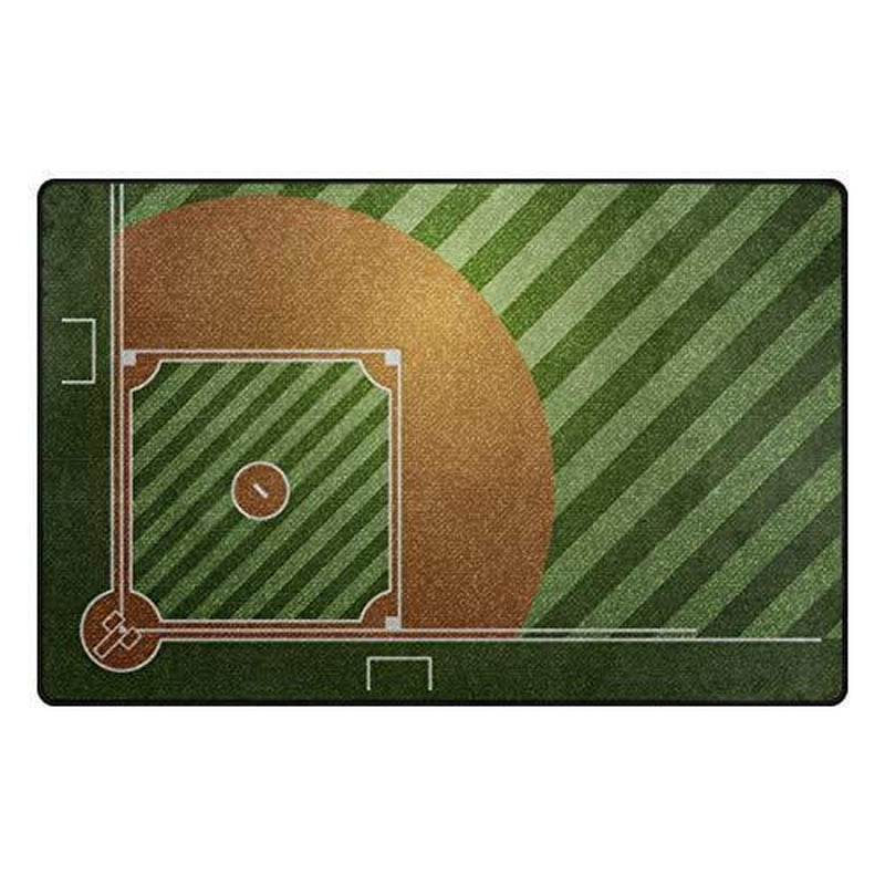 31X20 Inches Area Rugs Baseball Field Lightweight Non-Skid Rugs for 31 X 20 In