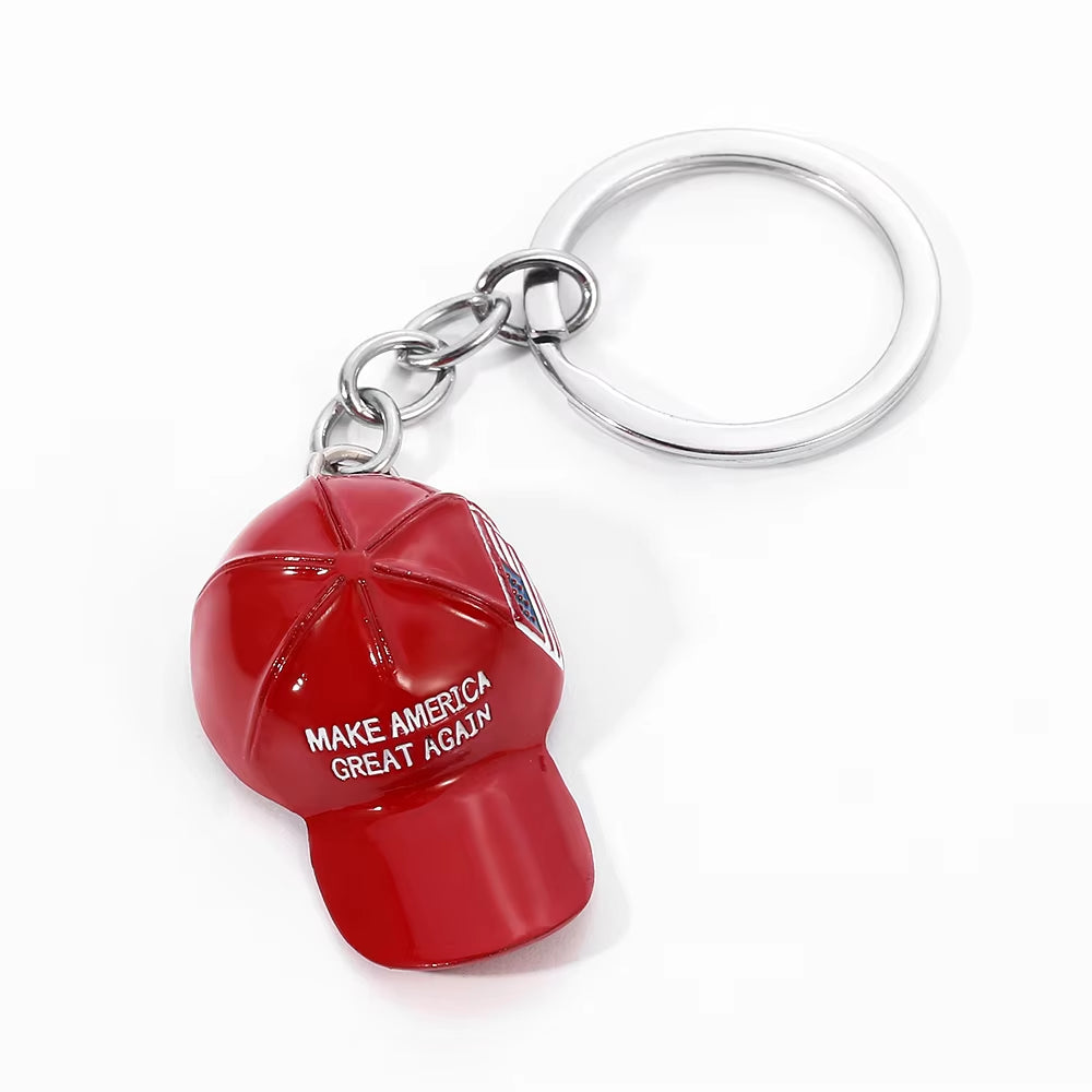 Red Hat Trump Keychain Freedom MAKE AMERICA RGEAT AGAIN Key Ring Fashion Nation Key Holder for Men Women Jewelry Accessories