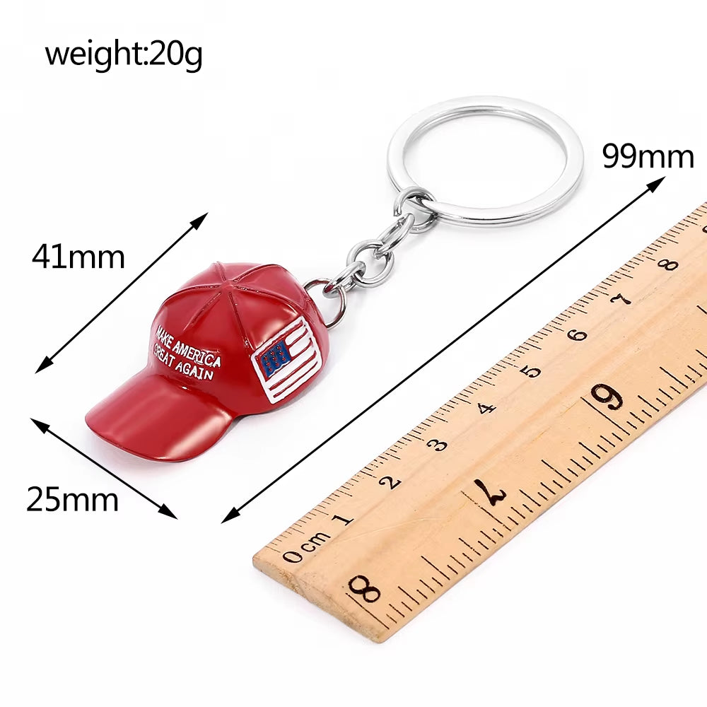 Red Hat Trump Keychain Freedom MAKE AMERICA RGEAT AGAIN Key Ring Fashion Nation Key Holder for Men Women Jewelry Accessories