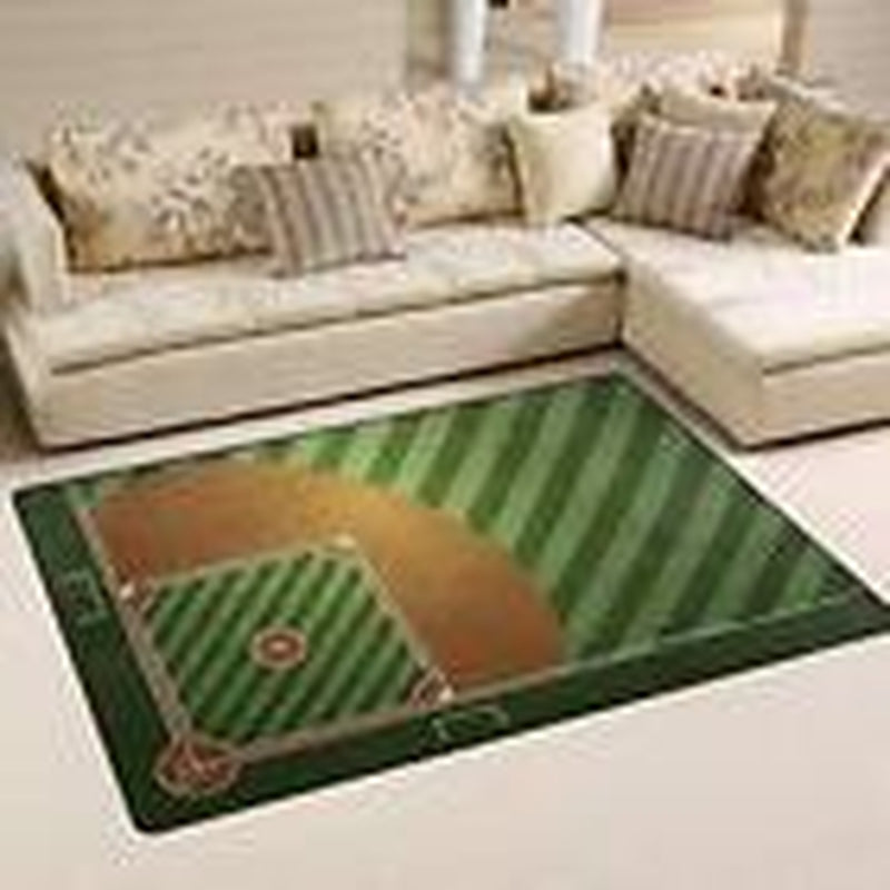 31X20 Inches Area Rugs Baseball Field Lightweight Non-Skid Rugs for 31 X 20 In