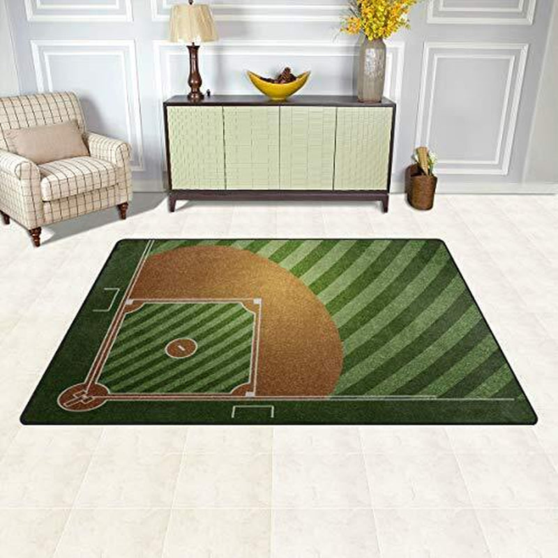 31X20 Inches Area Rugs Baseball Field Lightweight Non-Skid Rugs for 31 X 20 In